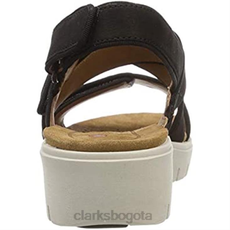 Clarks 0DX8L1843 Sandalias con tira trasera de mujer Clarks Un Karely Dew en negro mujer nubuck negro