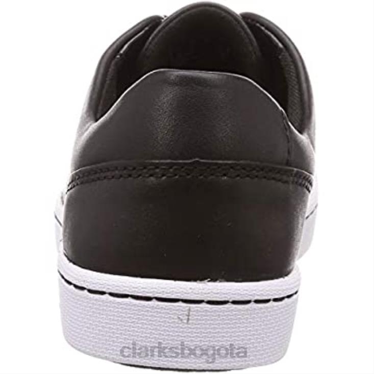 Clarks 0DX8L1844 Zapatilla Pawley Springs de mujer de piel negra clarks mujer cuero negro