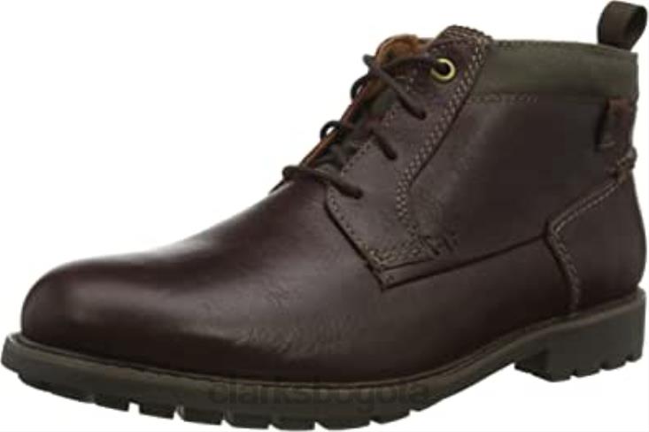 Clarks 0DX8L1846 botín bowzer pico hombre cahoga ny cuero clarks hombres cuero caoba