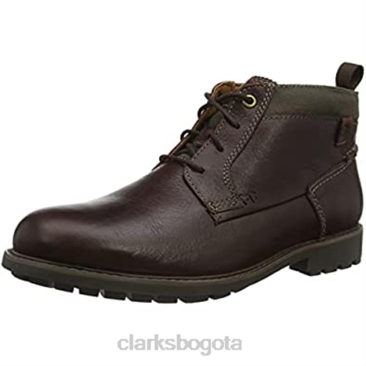 Clarks 0DX8L1846 botín bowzer pico hombre cahoga ny cuero clarks hombres cuero caoba