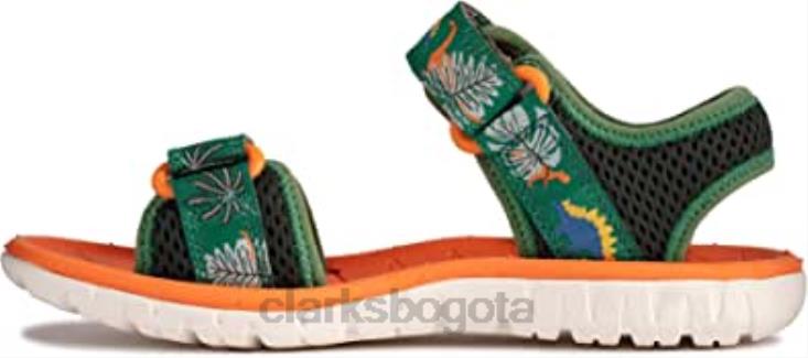 Clarks 0DX8L1848 g ancho verde combi clarks surf tide niño textil sandalias verde combi niños g ancho verde combi
