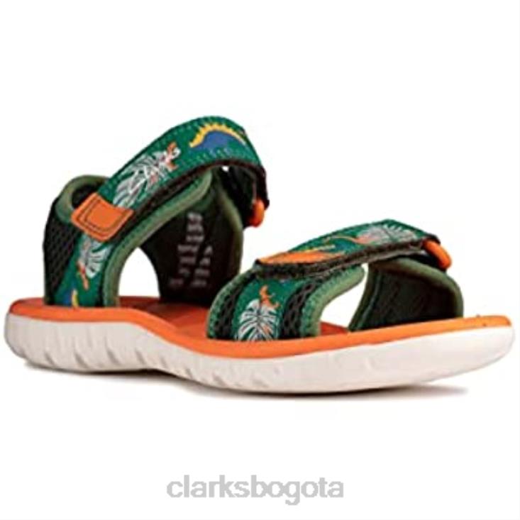 Clarks 0DX8L1848 g ancho verde combi clarks surf tide niño textil sandalias verde combi niños g ancho verde combi