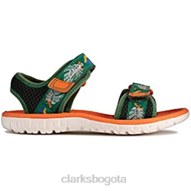 Clarks 0DX8L1848 g ancho verde combi clarks surf tide niño textil sandalias verde combi niños g ancho verde combi