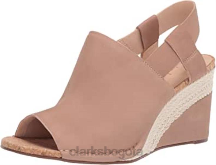 Clarks 0DX8L1849 Sandalia de cuña Clarks Brown Spiced Bay para mujer mujer marrón