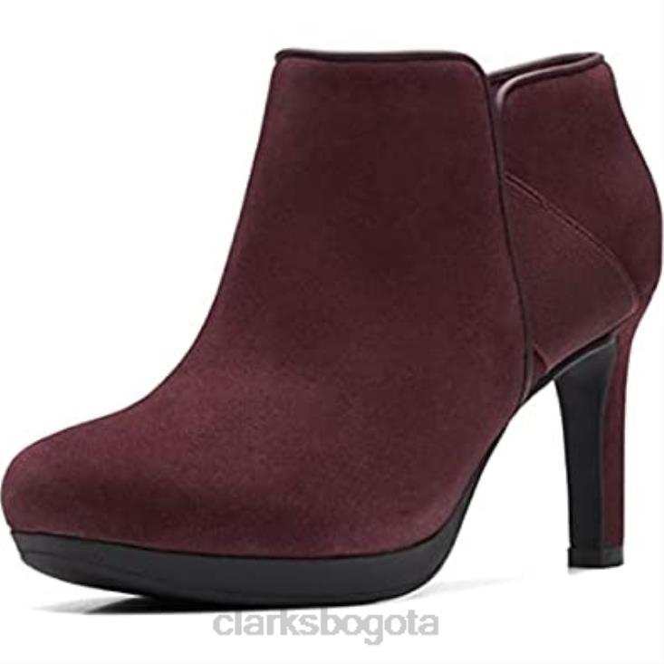 Clarks 0DX8L185 Zapatos de salón Clarks Ambyr Gem de ante burdeos para mujer mujer ante burdeos