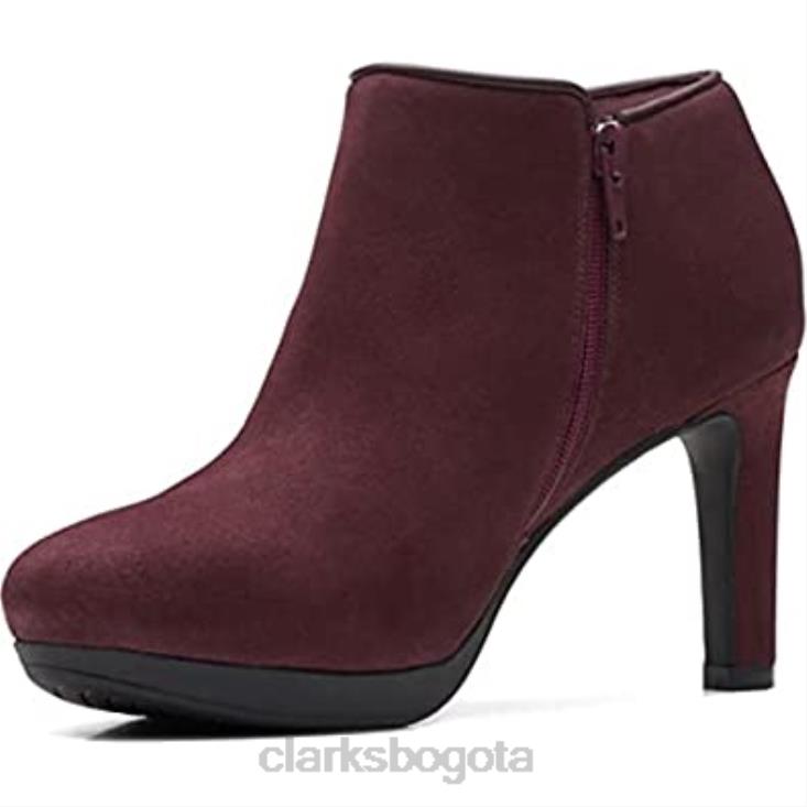 Clarks 0DX8L185 Zapatos de salón Clarks Ambyr Gem de ante burdeos para mujer mujer ante burdeos