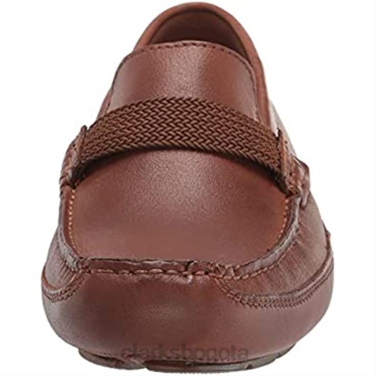 Clarks 0DX8L1852 Mocasines estilo conducción Markman Brace de cuero color canela oscuro para hombre Clarks hombres cuero bronceado oscuro