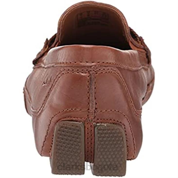Clarks 0DX8L1852 Mocasines estilo conducción Markman Brace de cuero color canela oscuro para hombre Clarks hombres cuero bronceado oscuro