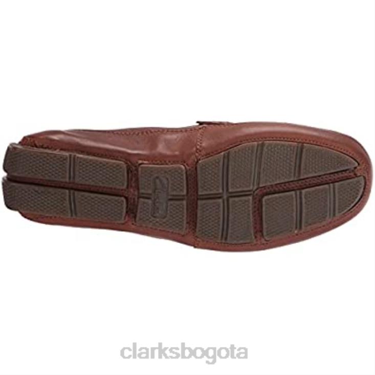 Clarks 0DX8L1852 Mocasines estilo conducción Markman Brace de cuero color canela oscuro para hombre Clarks hombres cuero bronceado oscuro