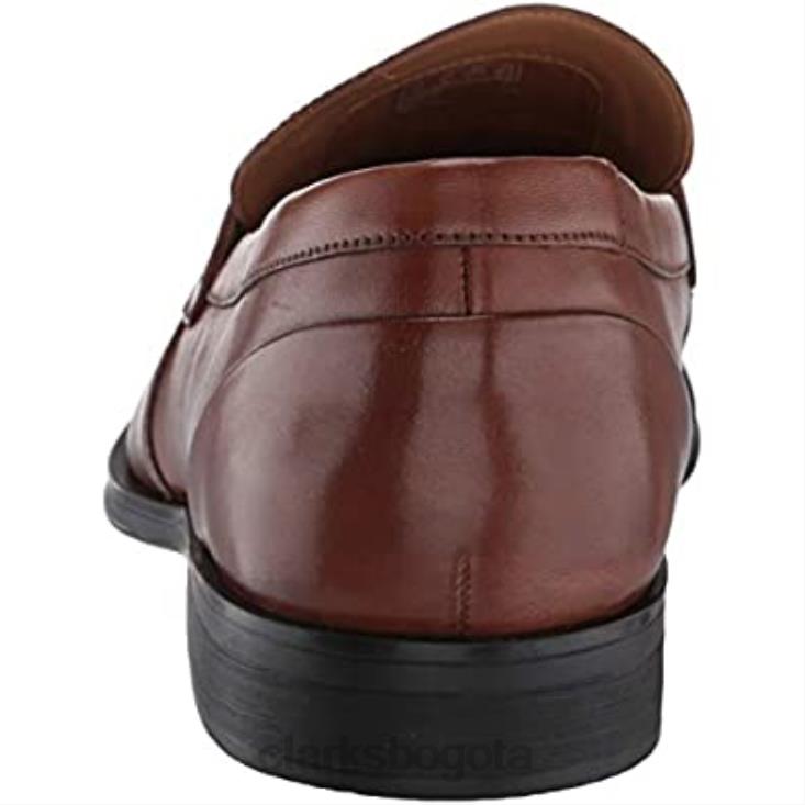 Clarks 0DX8L1853 mocasines clarks gilman free para hombre de cuero tostado hombres cuero marrón