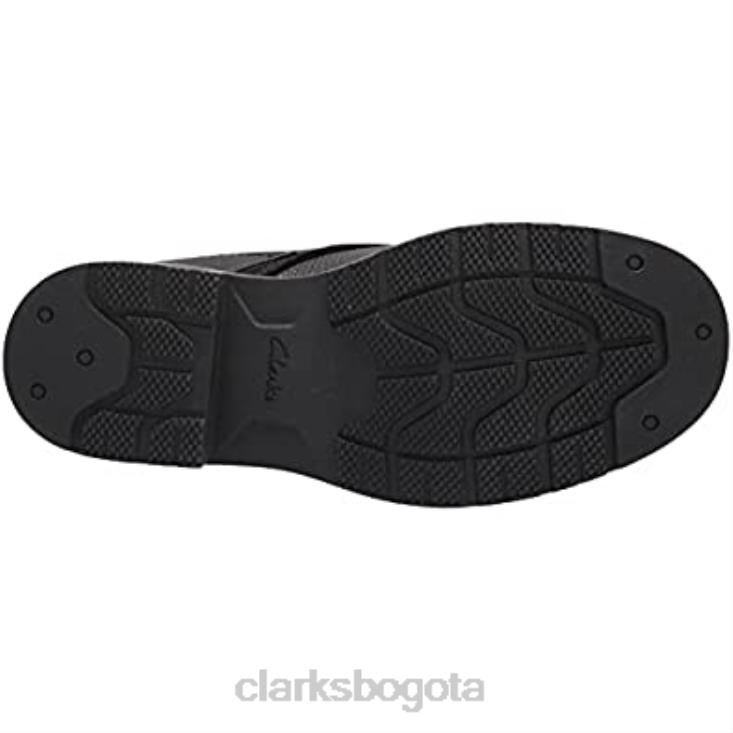 Clarks 0DX8L1855 botas chukka impermeables morris peak para hombre de cuero caído negro de clarks hombres