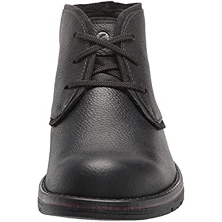 Clarks 0DX8L1856 Botas chukka impermeables Morris Peak de Clarks de cuero negro para hombre hombres