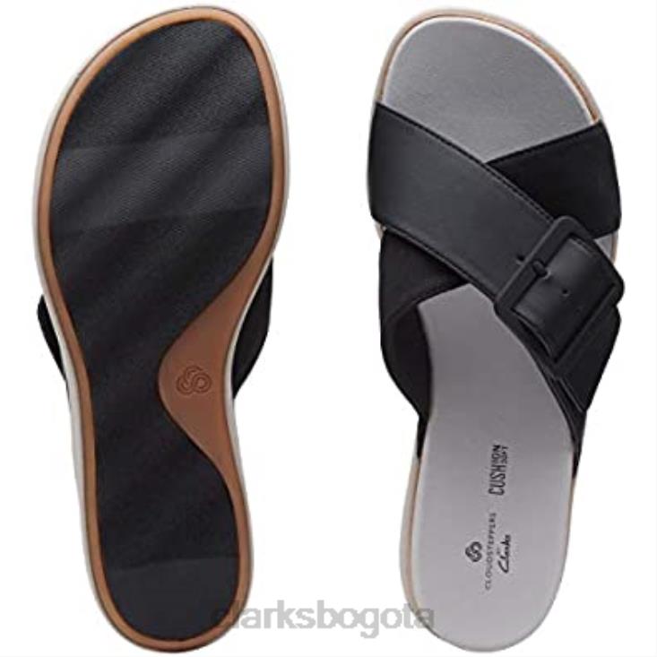 Clarks 0DX8L1859 Sandalia clarks eliza april slide de mujer sintética negra mujer negro sintético