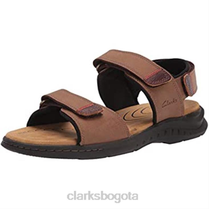 Clarks 0DX8L1860 sandalias hapsford creek de cuero tostado para hombre clarks hombres cuero marrón