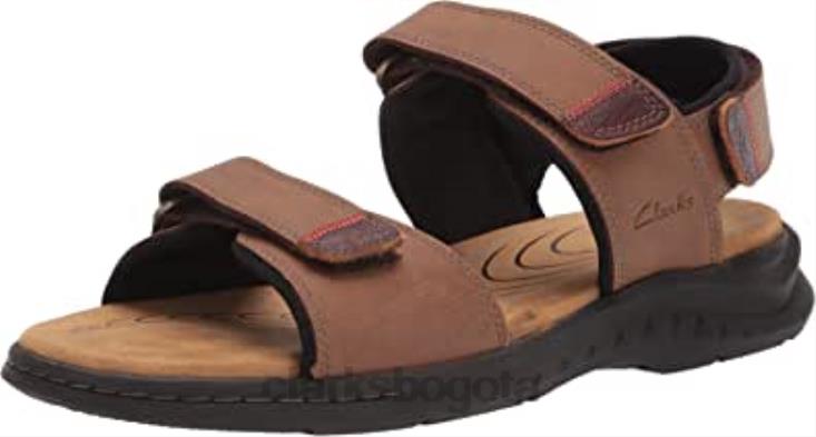 Clarks 0DX8L1861 sandalias clarks hapsford creek para hombre de cuero tostado hombres