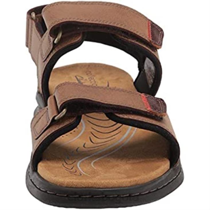 Clarks 0DX8L1861 sandalias clarks hapsford creek para hombre de cuero tostado hombres