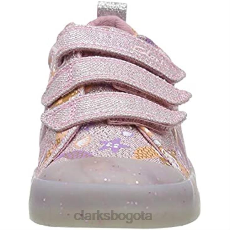 Clarks 0DX8L1872 Zapatilla niña clarks lona foxing print rosa niños