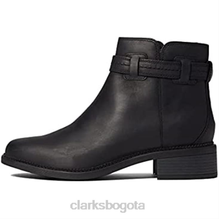 Clarks 0DX8L1875 Botín clarks mujer maye facilidad piel negra mujer cuero negro