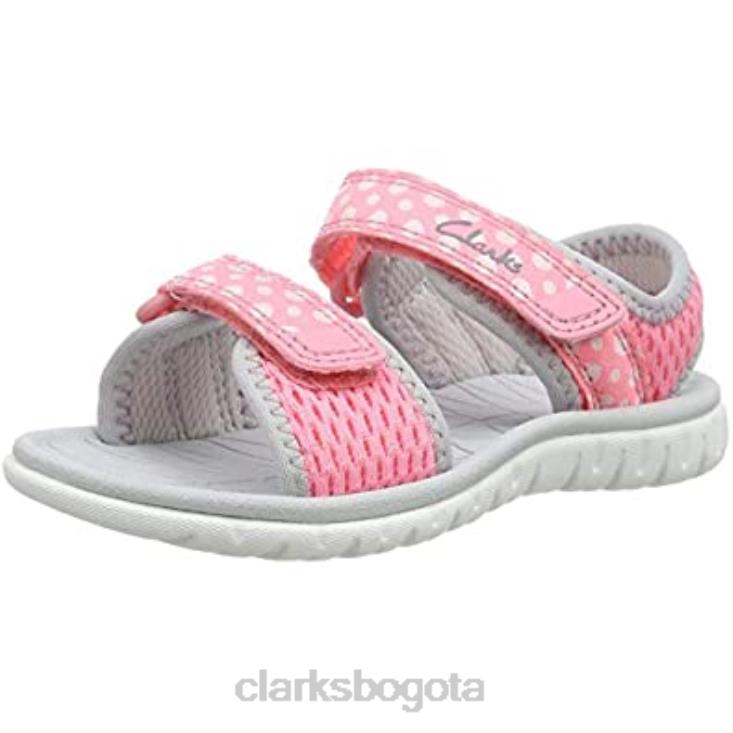 Clarks 0DX8L1876 rosa rosa combi rosa combi sandalias de punta abierta para niña surfing tide clarks niños