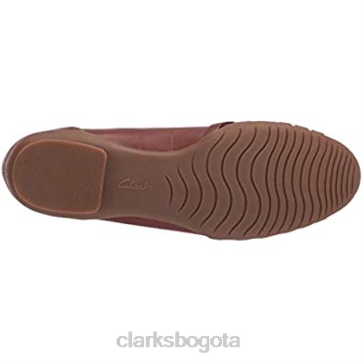 Clarks 0DX8L1887 bailarinas sara clover para mujer clarks mahoga ny combi de cuero mujer