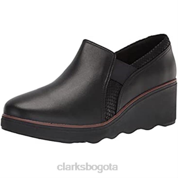Clarks 0DX8L1896 mocasín clarks mazy seabury combi de cuero negro para mujer mujer combinación de intereses de cuero negro
