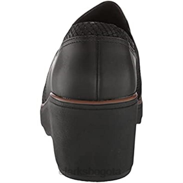 Clarks 0DX8L1896 mocasín clarks mazy seabury combi de cuero negro para mujer mujer combinación de intereses de cuero negro