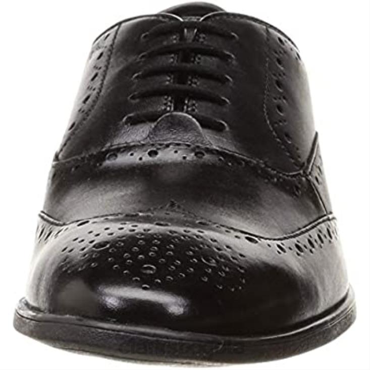 Clarks 0DX8L1898 Clarks Bampton Rhodes Oxford plano de cuero negro para hombre hombres cuero negro