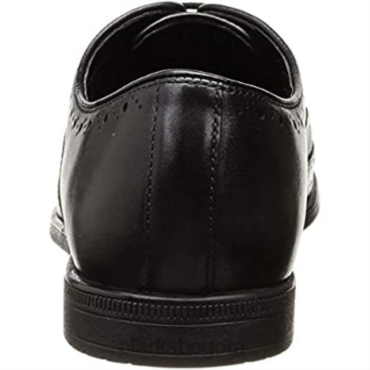 Clarks 0DX8L1898 Clarks Bampton Rhodes Oxford plano de cuero negro para hombre hombres cuero negro