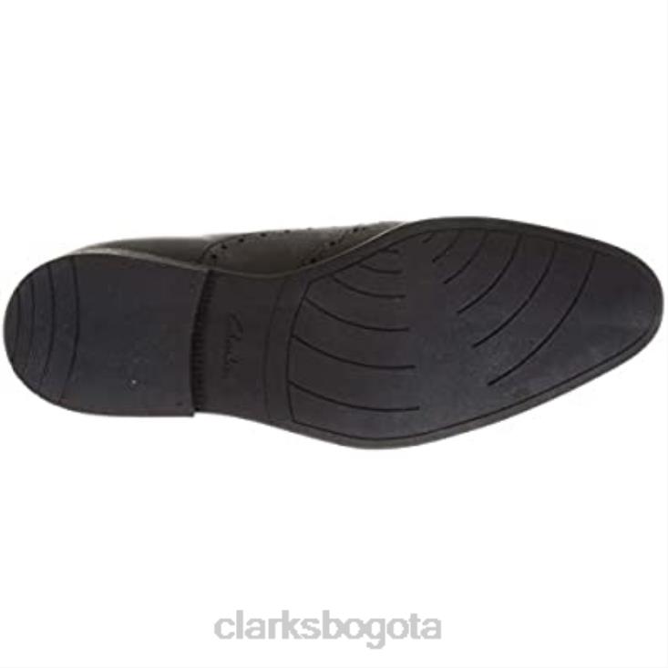 Clarks 0DX8L1898 Clarks Bampton Rhodes Oxford plano de cuero negro para hombre hombres cuero negro
