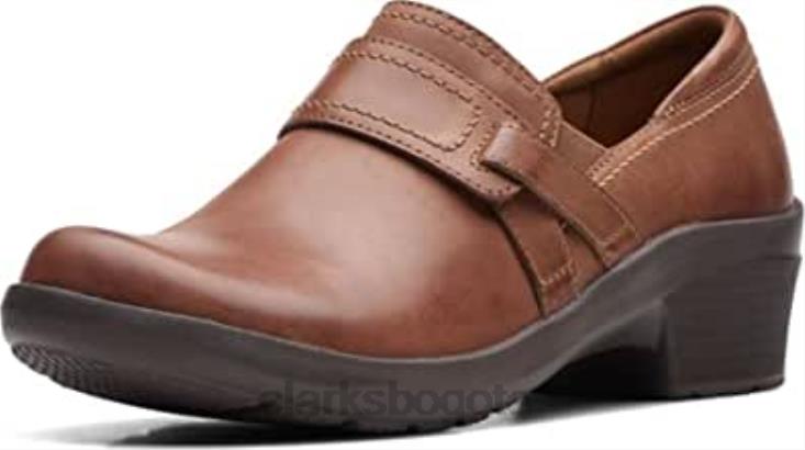 Clarks 0DX8L190 angie poppy clarks de cuero tostado oscuro unisexo cuero bronceado oscuro