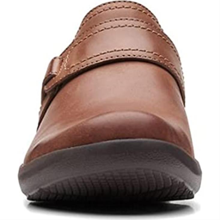 Clarks 0DX8L190 angie poppy clarks de cuero tostado oscuro unisexo cuero bronceado oscuro