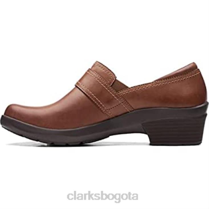 Clarks 0DX8L190 angie poppy clarks de cuero tostado oscuro unisexo cuero bronceado oscuro