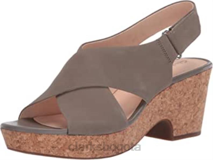 Clarks 0DX8L1900 sandalias de cuña maritsa lara de nobuk salvia para mujer clarks mujer nubuck salvia