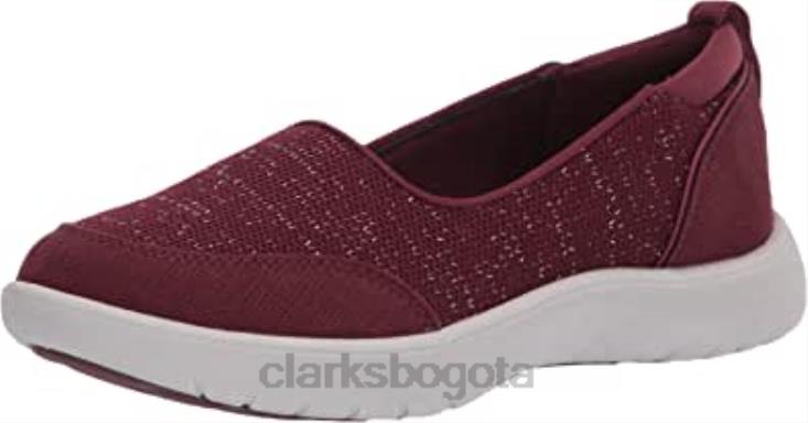 Clarks 0DX8L1904 Zapatilla clarks adella blush de textil burdeos para mujer mujer textil burdeos
