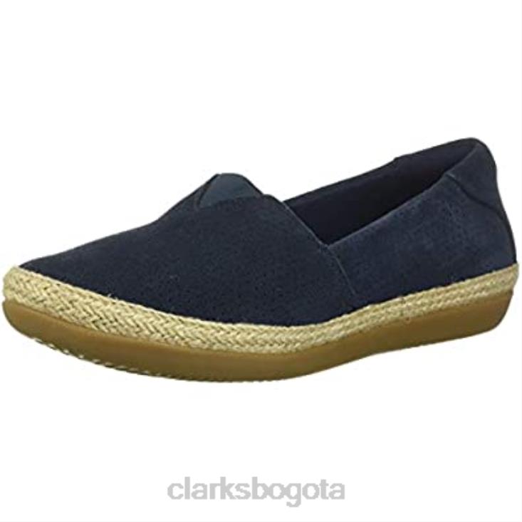 Clarks 0DX8L1929 Mocasines Danelly Sky de ante azul marino de Clarks para mujer mujer
