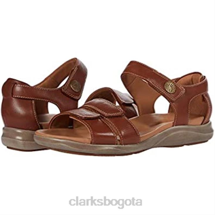 Clarks 0DX8L1932 correa kylyn de cuero color canela clarks de cuero color canela unisexo cuero marrón