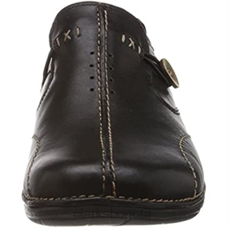 Clarks 0DX8L1933 mocasines un loop mujer clarks negro mujer cuero negro