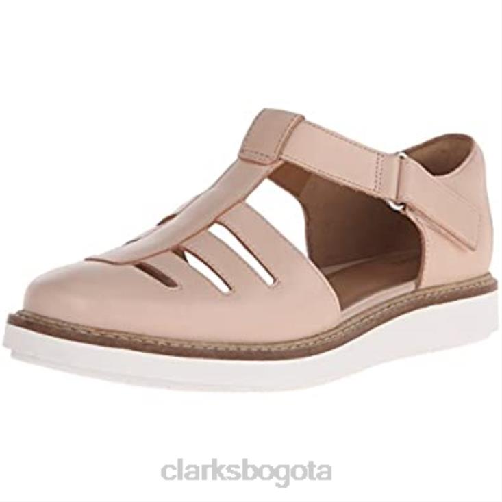 Clarks 0DX8L1942 clarks de cuero nude glick delta glick delta para mujer mujer cuero desnudo