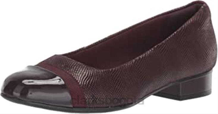 Clarks 0DX8L1945 Salón clarks juliet petra de mujer sintético ante estampado burdeos mujer ante burdeos estampado sintético