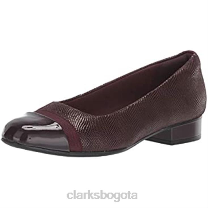 Clarks 0DX8L1945 Salón clarks juliet petra de mujer sintético ante estampado burdeos mujer ante burdeos estampado sintético