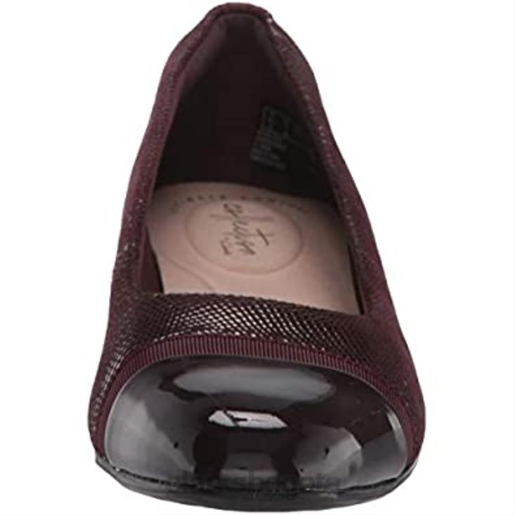 Clarks 0DX8L1945 Salón clarks juliet petra de mujer sintético ante estampado burdeos mujer ante burdeos estampado sintético