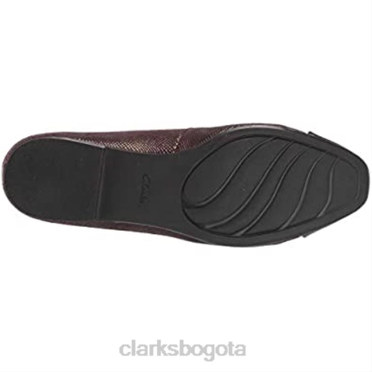 Clarks 0DX8L1945 Salón clarks juliet petra de mujer sintético ante estampado burdeos mujer ante burdeos estampado sintético
