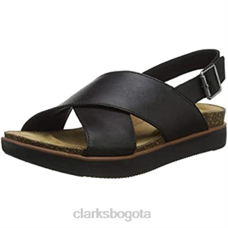 Clarks 0DX8L1947 Sandalia cruzada clarks elayne mujer negra mujer cuero negro