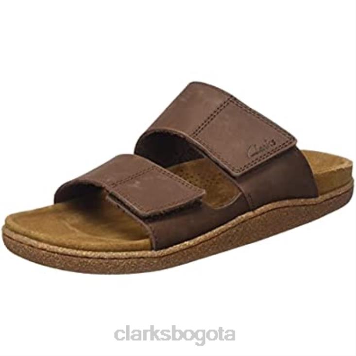 Clarks 0DX8L1950 sandalia tipo chancla con correa pilton para hombre de nobuk marrón clarks hombres nubuck marrón