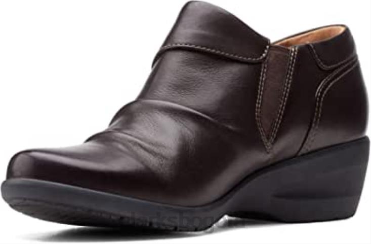 Clarks 0DX8L1957 botín rosely lo mujer ante burdeos clarks cuero marrón oscuro mujer cuero marrón oscuro