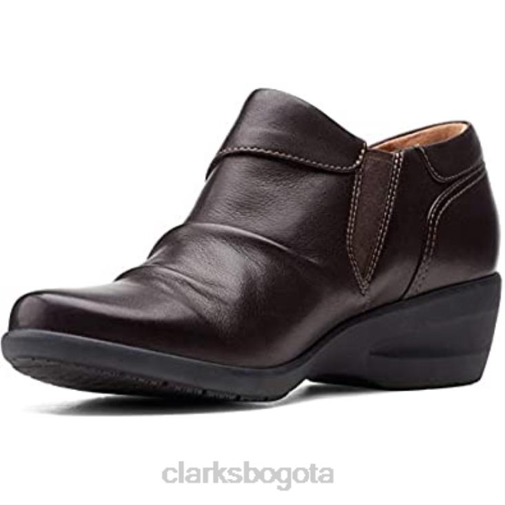 Clarks 0DX8L1957 botín rosely lo mujer ante burdeos clarks cuero marrón oscuro mujer cuero marrón oscuro