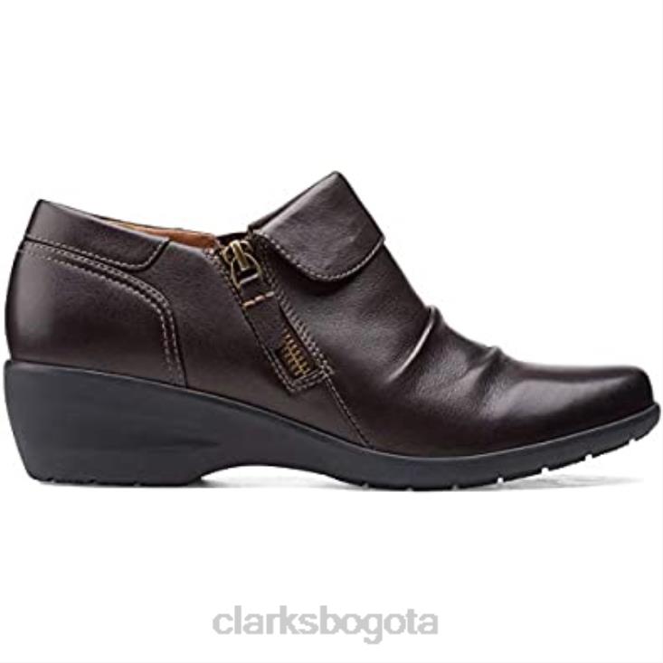 Clarks 0DX8L1957 botín rosely lo mujer ante burdeos clarks cuero marrón oscuro mujer cuero marrón oscuro