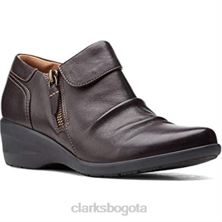Clarks 0DX8L1957 botín rosely lo mujer ante burdeos clarks cuero marrón oscuro mujer cuero marrón oscuro