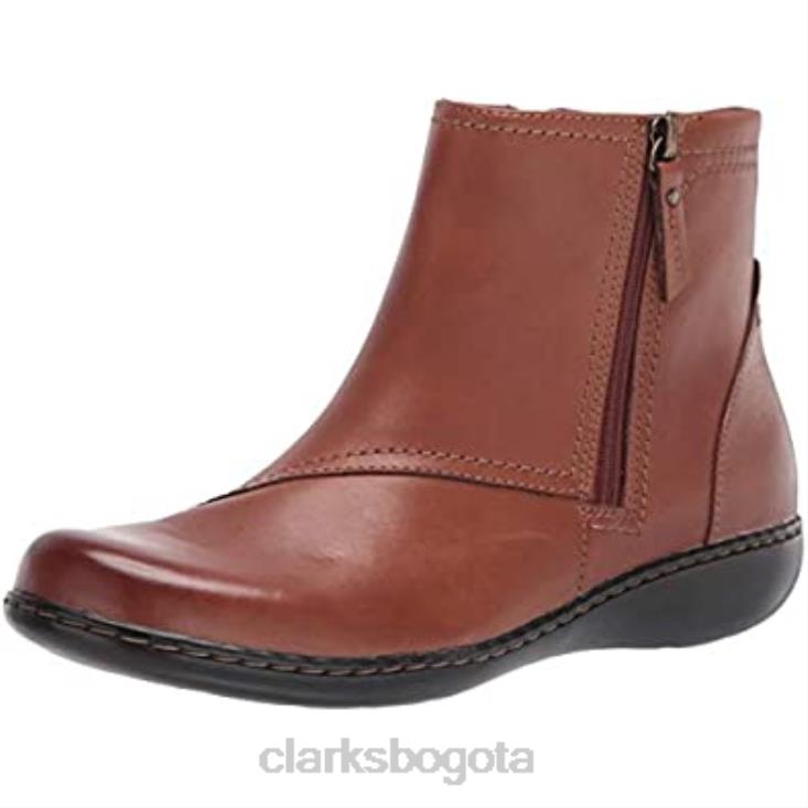 Clarks 0DX8L1958 botines ashland vista para mujer de cuero tostado clarks mujer cuero marrón