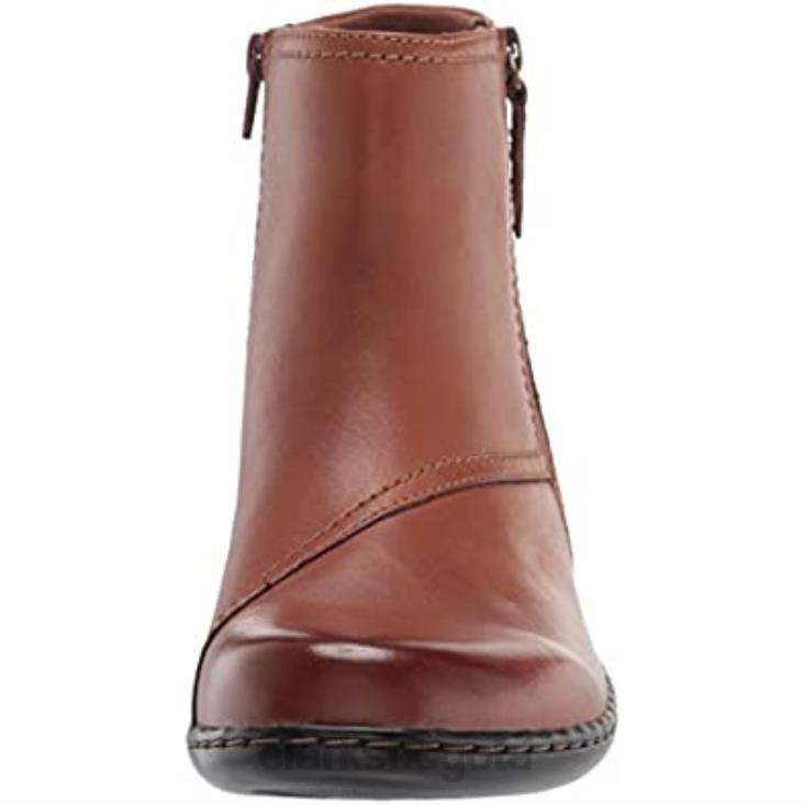 Clarks 0DX8L1958 botines ashland vista para mujer de cuero tostado clarks mujer cuero marrón